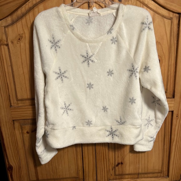 Cozie By Pink Rose 2 Piece Fleece Snowflakes Pajama Set - Picture 1 of 7